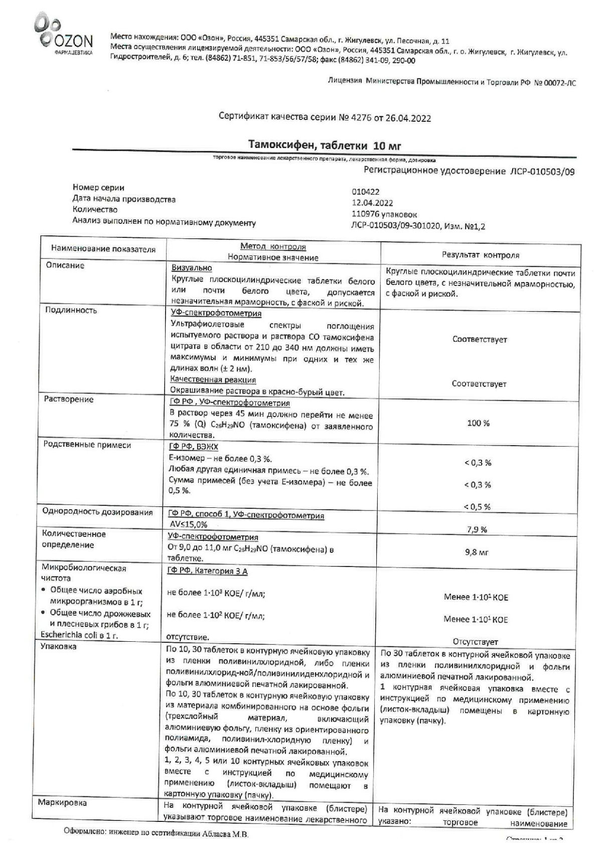 Тамоксифен инструкция по применению, цены, отзывы, аналоги - купить в  Аптеке Вита Лиски, Воронежская область