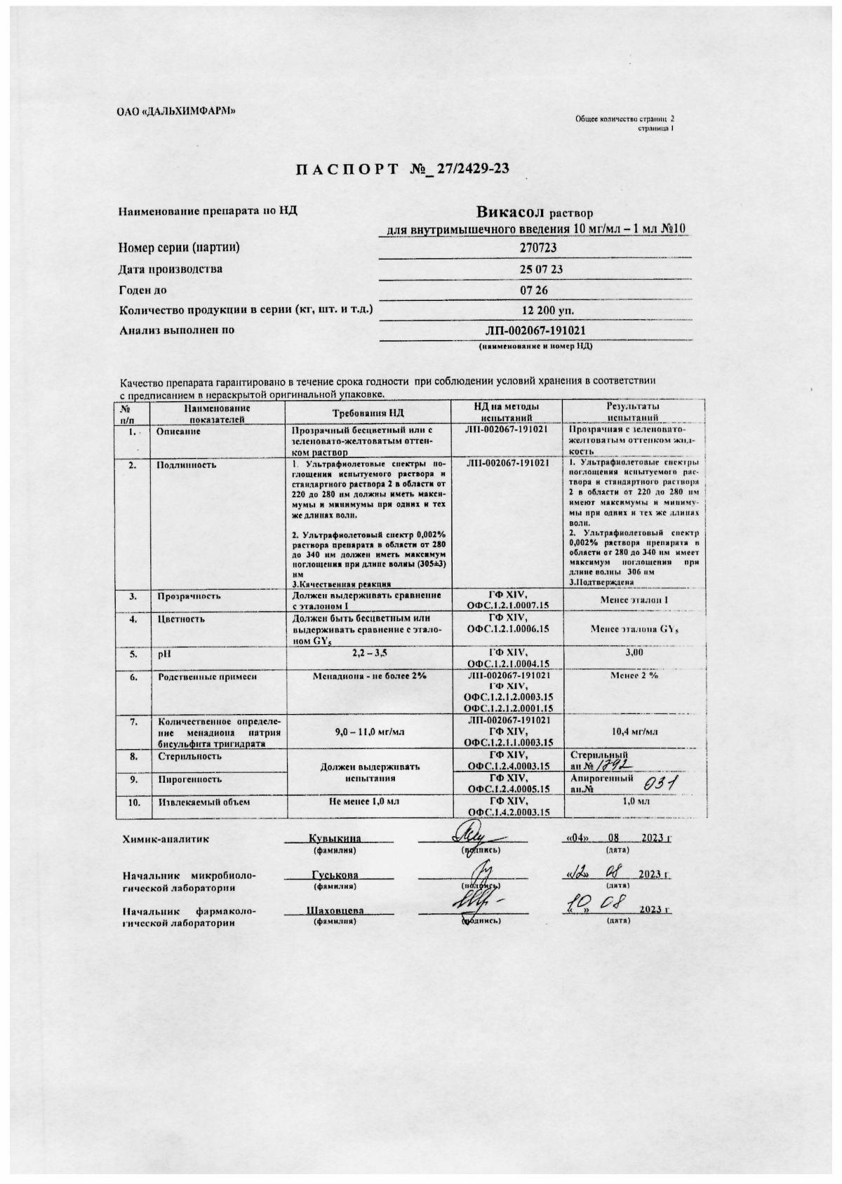 Викасол инструкция по применению, цены, отзывы, аналоги - купить в Аптеке  Вита Сочи, Краснодарский край