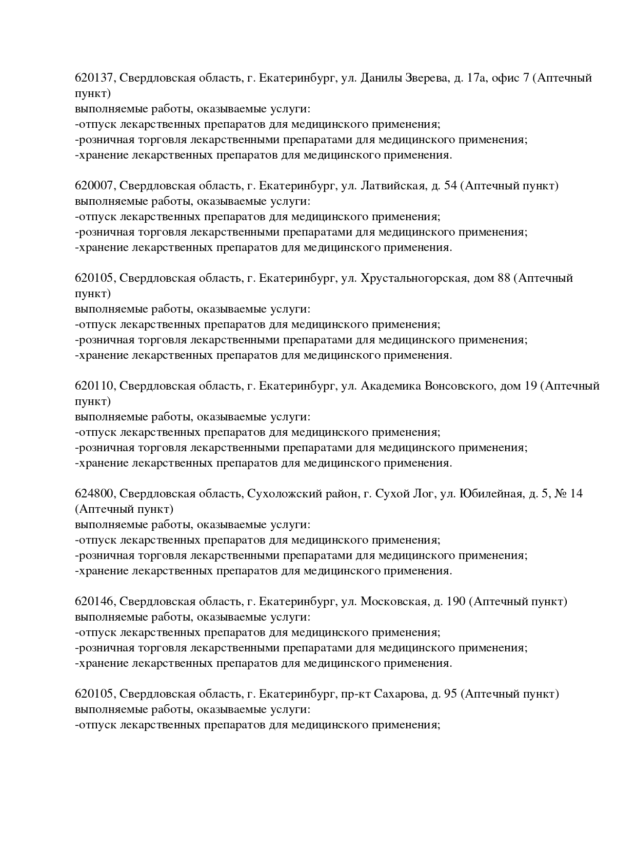 Выписка из реестра лицензий компании-партнера ООО АФИНА страница 13
