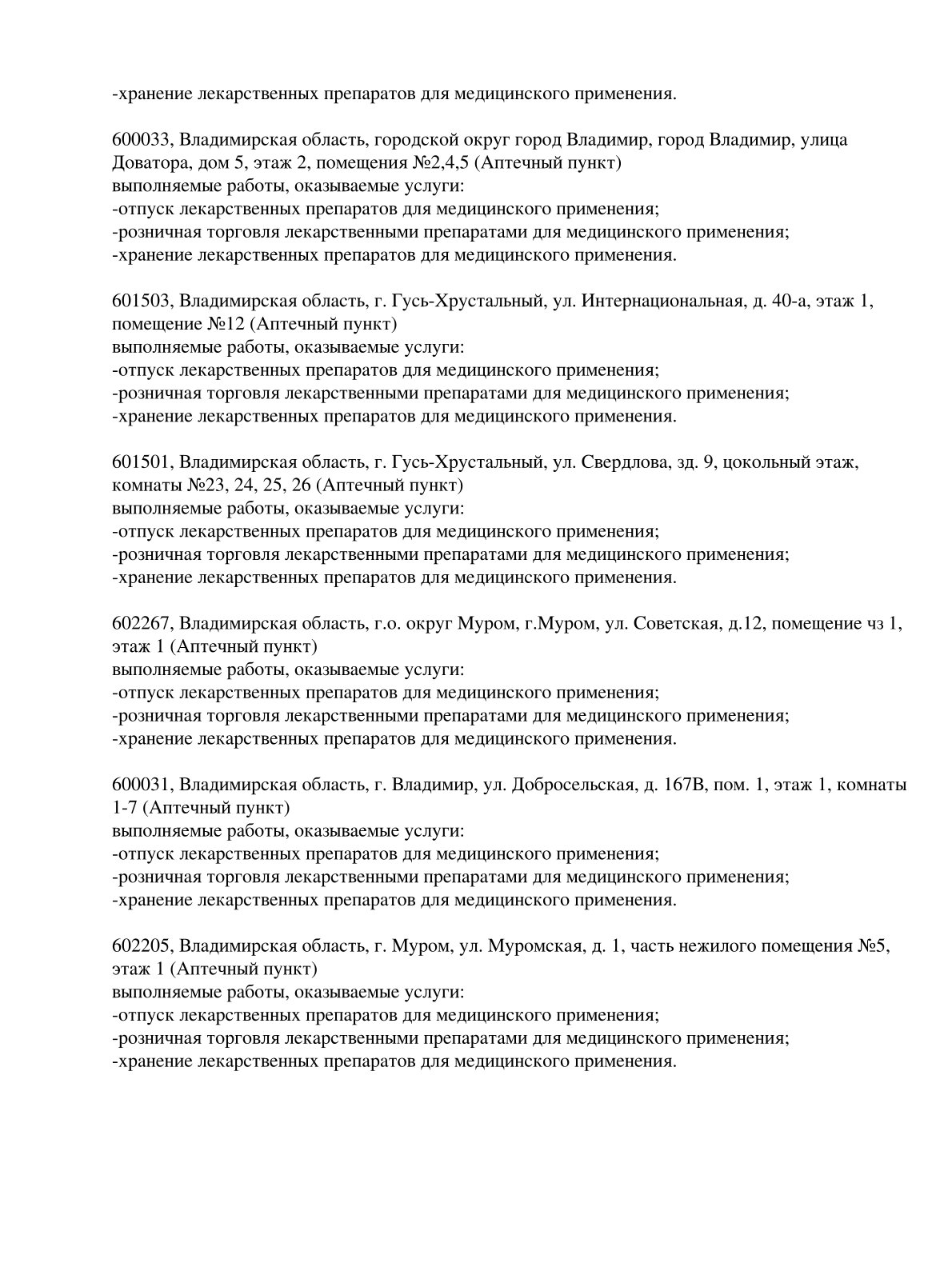 Выписка из реестра лицензий компании-партнера ООО ОЛЕАНДР страница 6