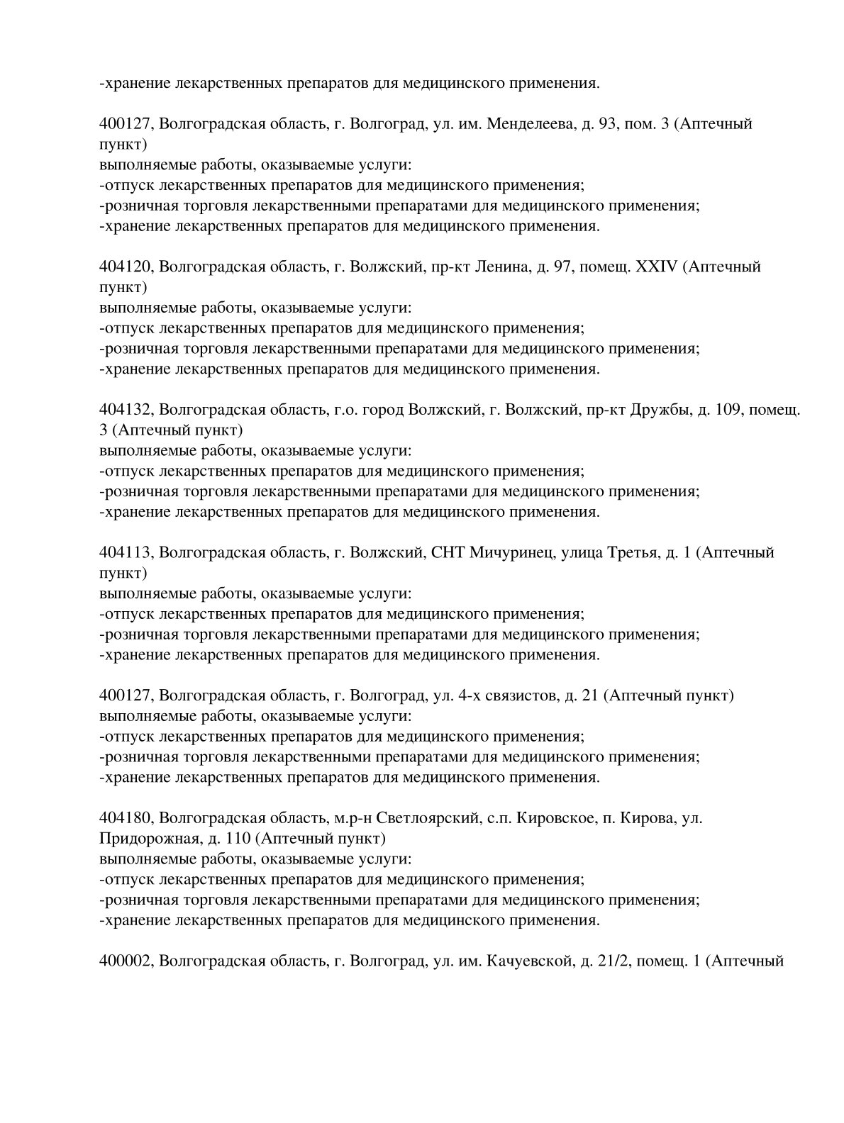 Выписка из реестра лицензий компании-партнера ООО ВЕГА страница 23