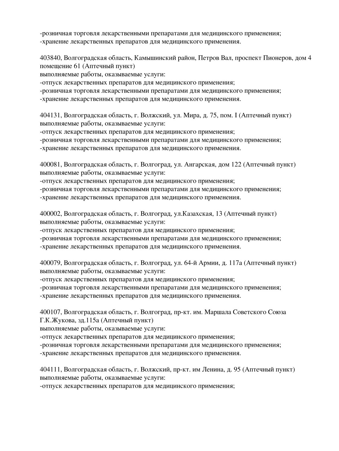 Выписка из реестра лицензий компании-партнера ООО ВЕГА страница 6