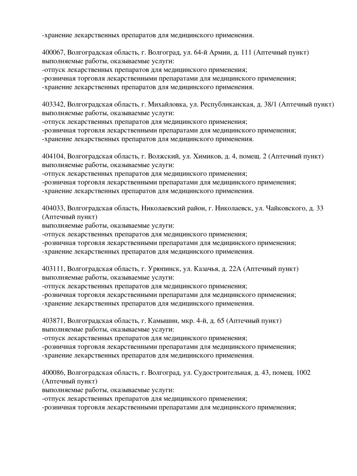 Выписка из реестра лицензий компании-партнера ООО ВЕГА страница 20