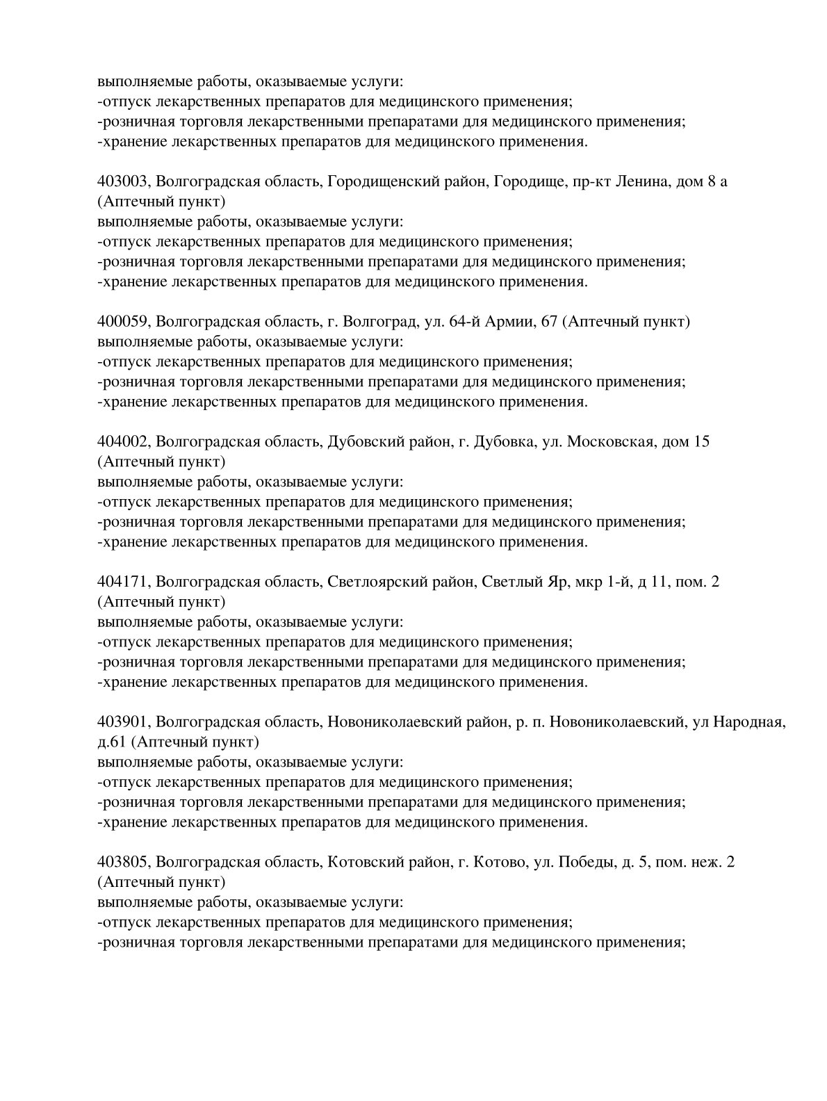 Выписка из реестра лицензий компании-партнера ООО ВЕГА страница 10