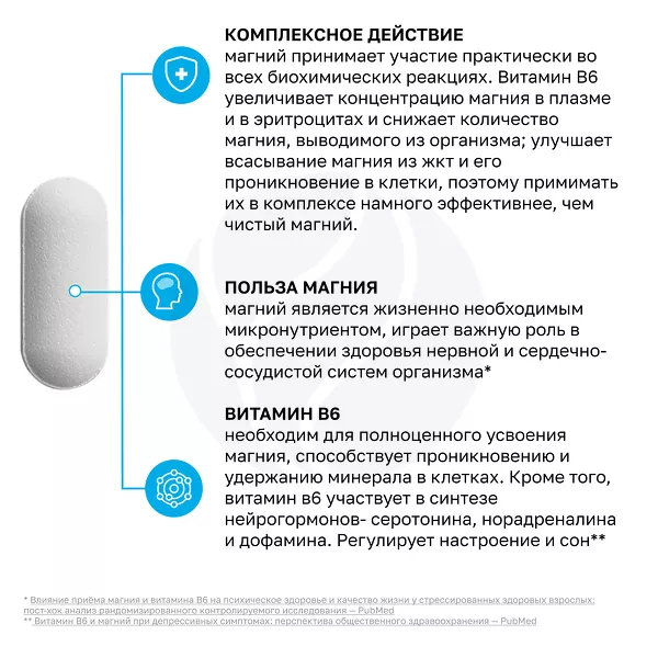 VitaScience Магний В6 Таблетки, покрытые оболочкой 100мг+1,5мг, №30 ...