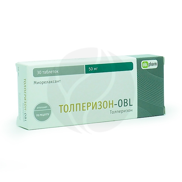Толперизон-obl таблетки п/о 50мг, №30 Таблетки, покрытые оболочкой №30 .