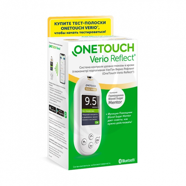 OneTouch Verio Reflect глюкометр Глюкометр Коробка картонная ЛАЙФСКАН ...