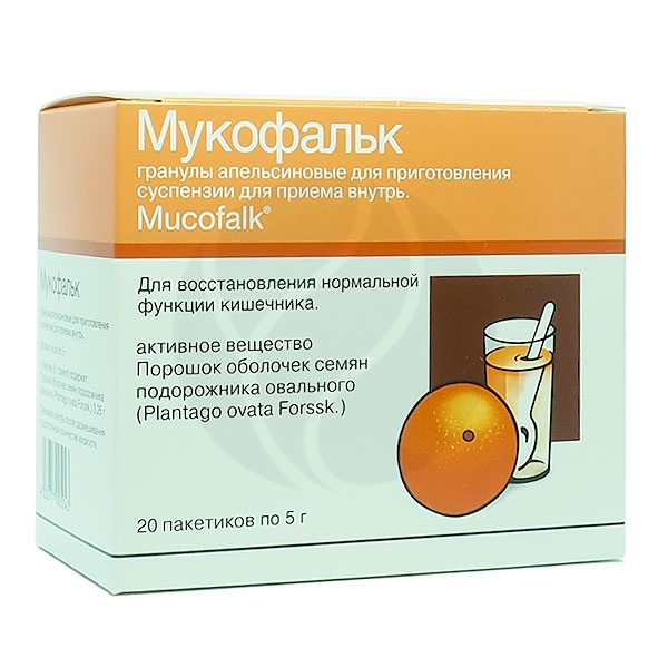 Мукофальк гран. д/сусп. для приема внутрь 5г, №20 апельсин Гранулы для .