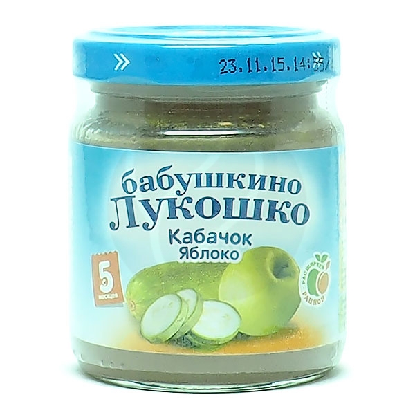 Бабушкино лукошко пюре Кабачок-Яблоко с 5 месяцев, 100г Пюре Тара ...