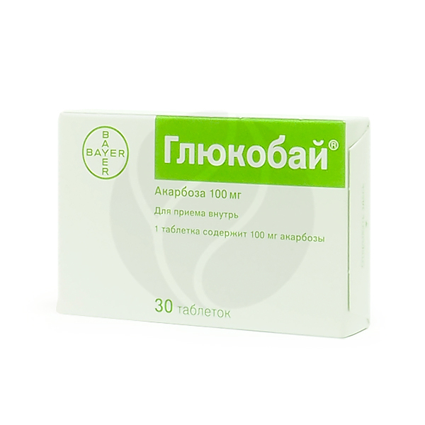 Глюкобай 100мг, №30 Таблетки Упаковка БАЙЕР ФАРМА АГ, купить в аптеке ВИТА