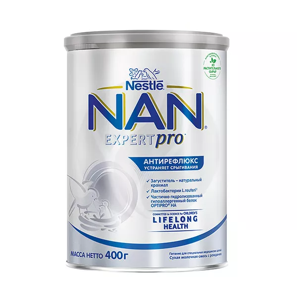 Изображение товара Nestle NAN Антирефлюкс молочная смесь (0+), 400г Изображение товара Nestle NAN Антирефлюкс молочная смесь (0+), 400г