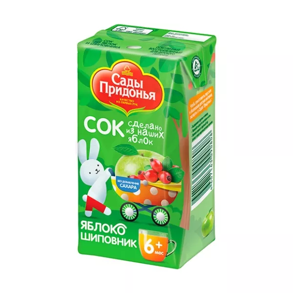 Сады Придонья сок яблоко-шиповник (6+мес), 0,125мл