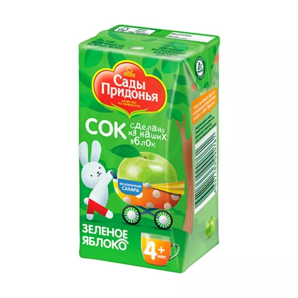 Сады Придонья сок из зеленых яблок (4+мес.), 0,125мл