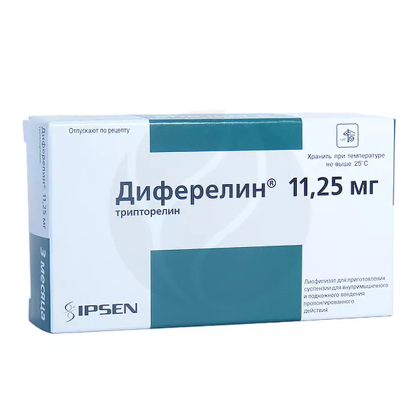 Изображение товара Лиофилизат Диферелин Ipsen Pharma Biotech 11,25 мг для инъекций Изображение товара Лиофилизат Диферелин Ipsen Pharma Biotech 11,25 мг для инъекций