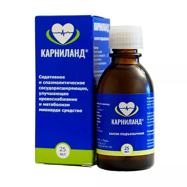 Изображение товара Карниланд капли подъязычные 25 мл антиангинальное средство для купирования стенокардии Изображение товара Карниланд капли подъязычные 25 мл антиангинальное средство для купирования стенокардии