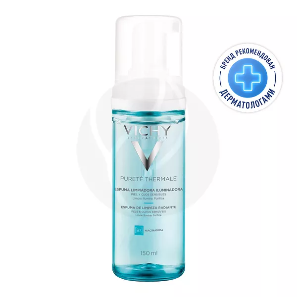 Изображение товара Vichy Purete Thermale Очищающая пенка для умывания чувствительной кожи лица, придающая сияние, 150мл Изображение товара Vichy Purete Thermale Очищающая пенка для умывания чувствительной кожи лица, придающая сияние, 150мл