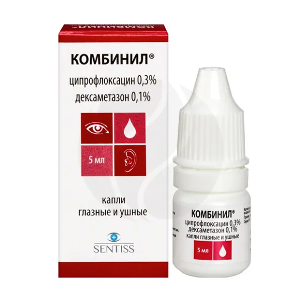 Комбинил капли глазн./ушн. 0,3%+0,1%, 5мл, Сентисс Фарма
