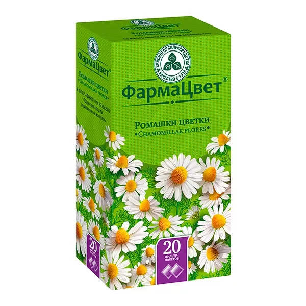 Изображение товара Ромашки цветки 1,5г №20 фильтр-пакеты для внутреннего и местного применения