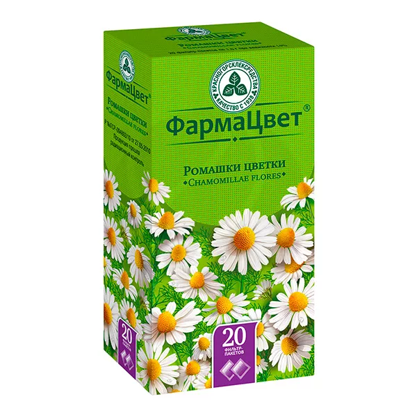 Изображение товара Ромашки цветки 1,5г №20 фильтр-пакеты для внутреннего и местного применения