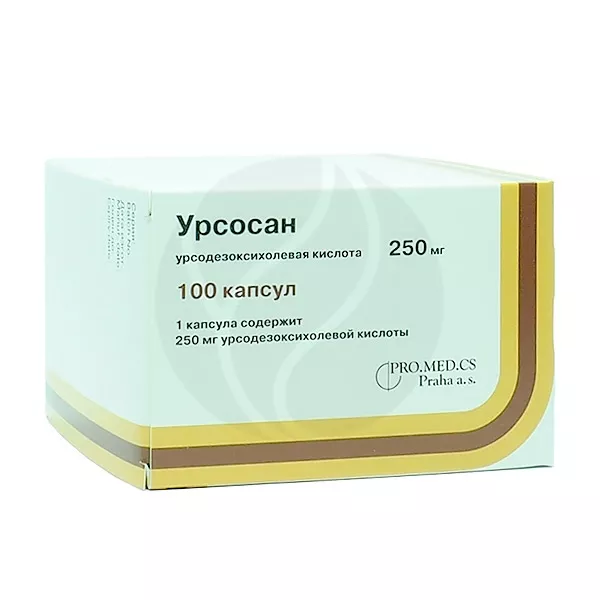 Урсосан капсулы для приема внутрь 250мг, №100