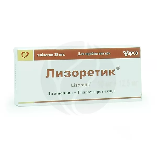 Лизоретик таблетки 12,5мг+10мг, №28