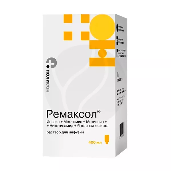 Изображение товара Ремаксол раствор для инфузий 400 мл №1, инструкция, полисан, Россия