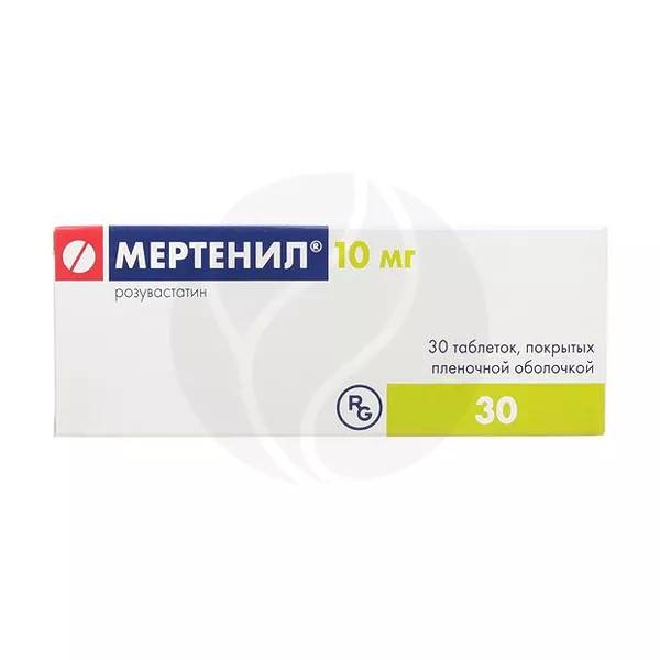 Изображение товара Мертенил 10 мг табл. покрытые оболочкой - розувастатин Изображение товара Мертенил 10 мг табл. покрытые оболочкой - розувастатин