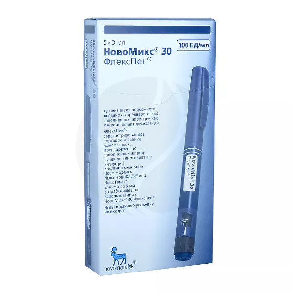 Изображение товара НовоМикс Флекспен суспензия 100ЕД/мл №5 для подкожных инъекций Изображение товара НовоМикс Флекспен суспензия 100ЕД/мл №5 для подкожных инъекций