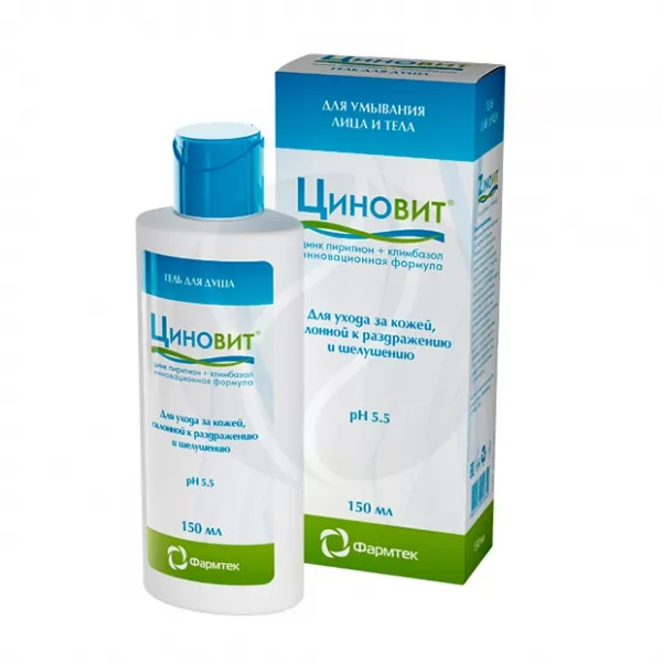 Изображение товара Циновит гель для душа для ухода за кожей склонной к раздражению и шелушению, 150мл