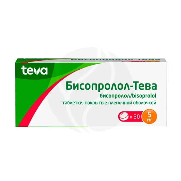 Изображение товара Бисопролол-Тева 5 мг таблетки для снижения давления и лечения сердца