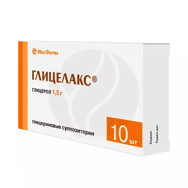 Изображение товара Глицелакс суппозитории рект. для взрослых 1,5г, №10 Изображение товара Глицелакс суппозитории рект. для взрослых 1,5г, №10