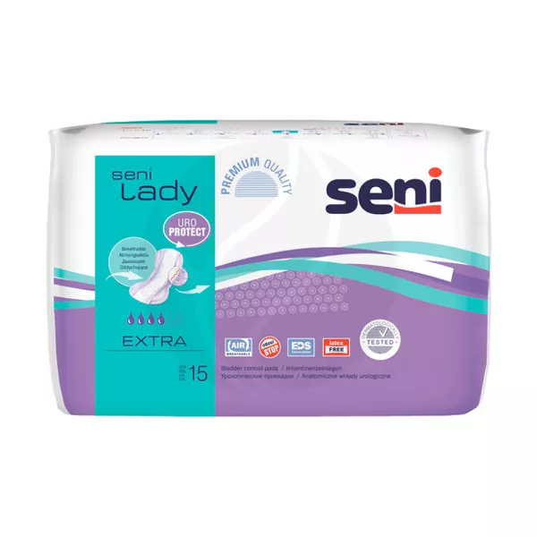 Изображение товара Урологические прокладки Seni Lady Extra для женщин, 15 шт Изображение товара Урологические прокладки Seni Lady Extra для женщин, 15 шт