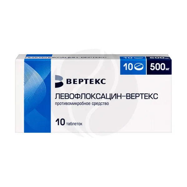 Изображение товара Левофлоксацин Вертекс таблетки 500мг 10 шт для лечения инфекций Изображение товара Левофлоксацин Вертекс таблетки 500мг 10 шт для лечения инфекций