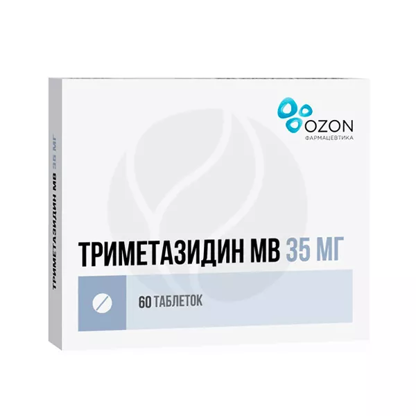 Изображение товара Фармацевтический препарат Озон Триметазидин МВ 35мг пролонгированное высвобождение Изображение товара Фармацевтический препарат Озон Триметазидин МВ 35мг пролонгированное высвобождение