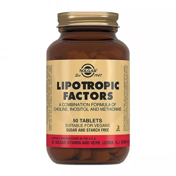 Изображение товара Solgar Липотропный фактор таблетки для поддержки обмена веществ и снижения веса 50 шт