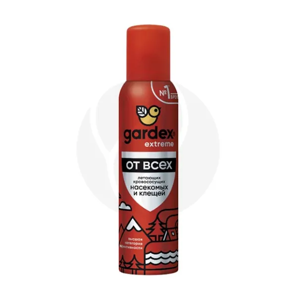 Изображение товара Gardex Extreme аэрозоль от всех летающих кровососущих насекомых и клещей, 150мл Изображение товара Gardex Extreme аэрозоль от всех летающих кровососущих насекомых и клещей, 150мл