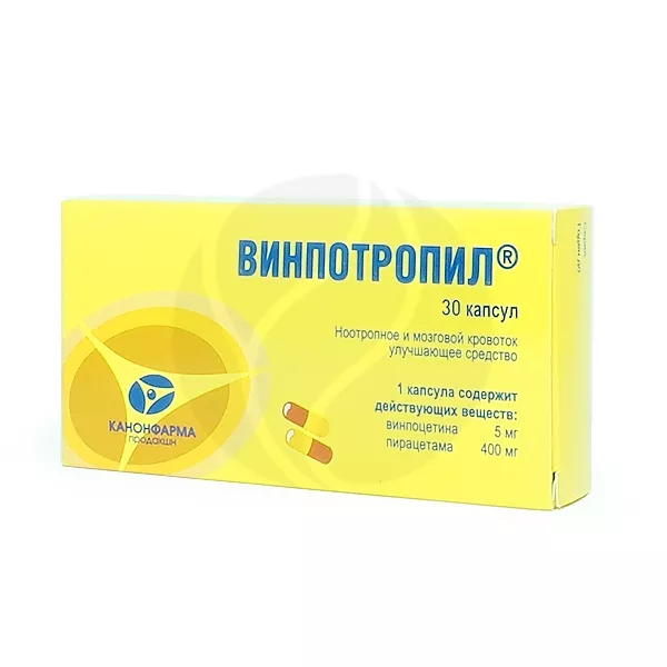 Изображение товара Винпотропил капсулы 5мг+400мг №30 для улучшения памяти и кровотока