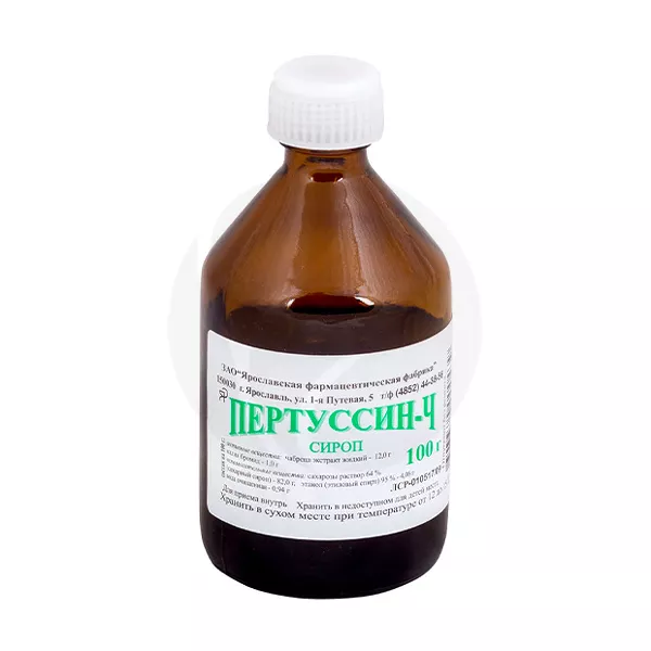 Изображение товара Пертуссин-Ч сироп 100г отхаркивающее средство для взрослых и детей Изображение товара Пертуссин-Ч сироп 100г отхаркивающее средство для взрослых и детей