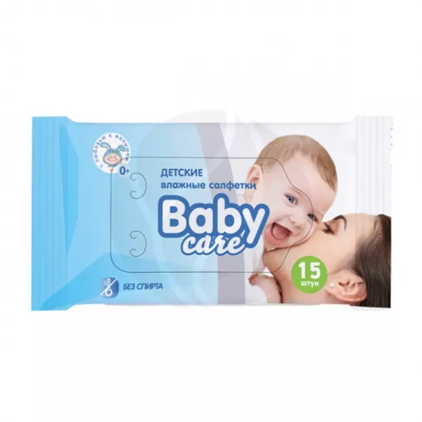 Baby Care Салфетки влажные детские кремовые, №15 Салфетки Пачка Бумфа ...