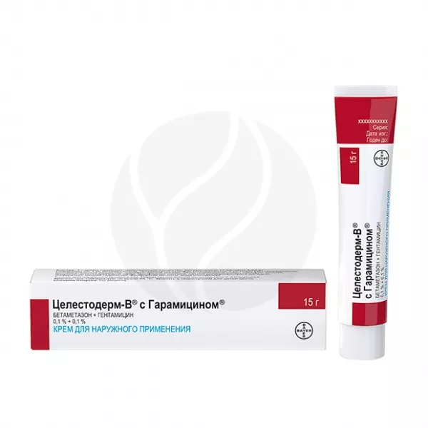 Целестодерм-В с гарамицином крем д/наружн. прим., 15г