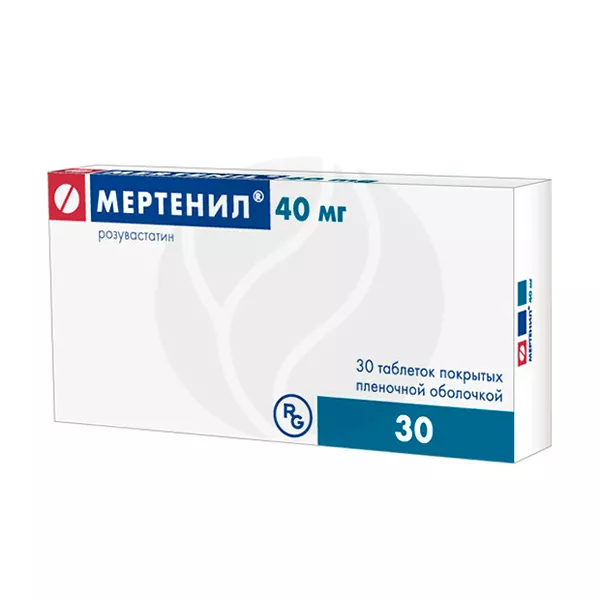 Изображение товара Мертенил таблетки покрытые п/о 40мг, №30 для снижения холестерина