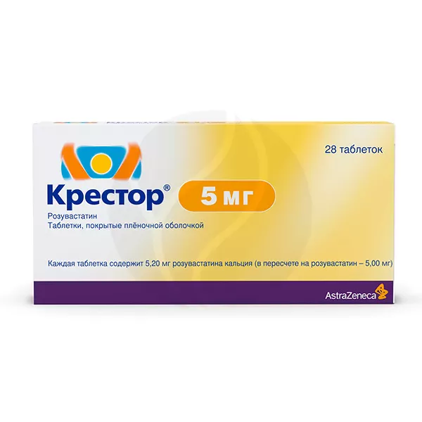 Изображение товара Крестор таблетки покрыт. п/о 5мг, №28 Изображение товара Крестор таблетки покрыт. п/о 5мг, №28