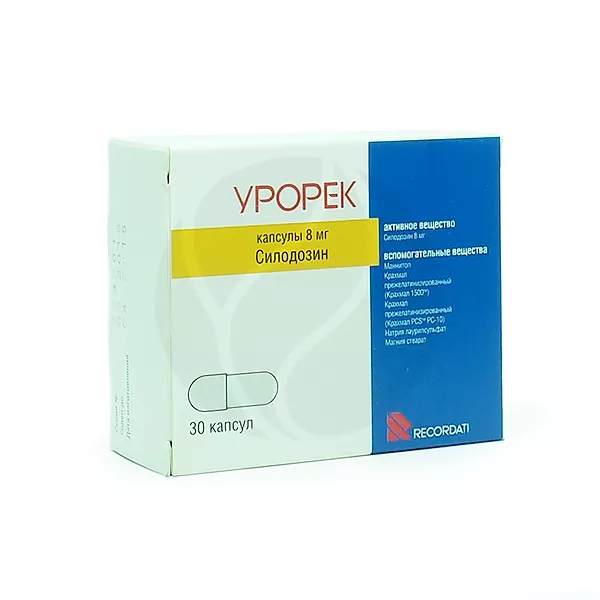Изображение товара Урорек капсулы 8мг, №30 Изображение товара Урорек капсулы 8мг, №30