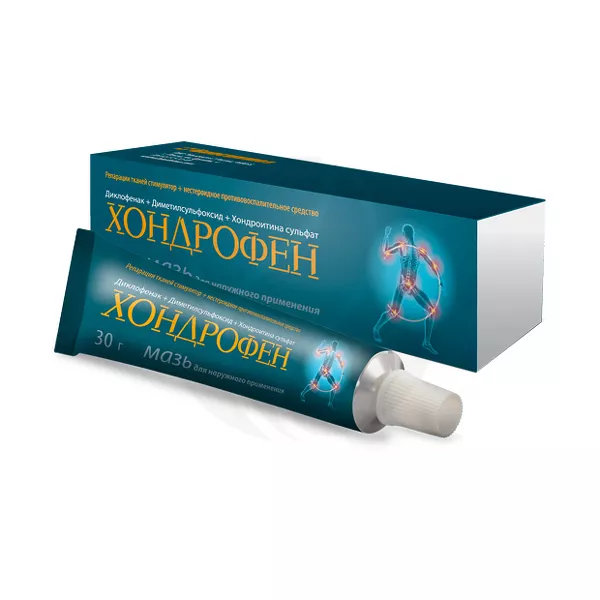 Изображение товара Мазь Хондрофен для суставов и мышц 30г - облегчение боли и воспаления Изображение товара Мазь Хондрофен для суставов и мышц 30г - облегчение боли и воспаления