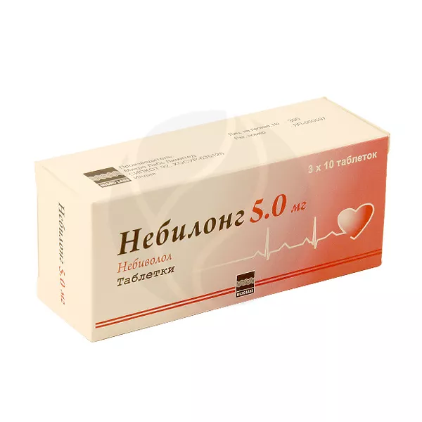Изображение товара Небилонг таблетки 5мг, №30 Изображение товара Небилонг таблетки 5мг, №30