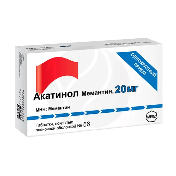Изображение товара Акатинол Мемантин 20мг таблетки покрытые пленочной оболочкой 56 шт