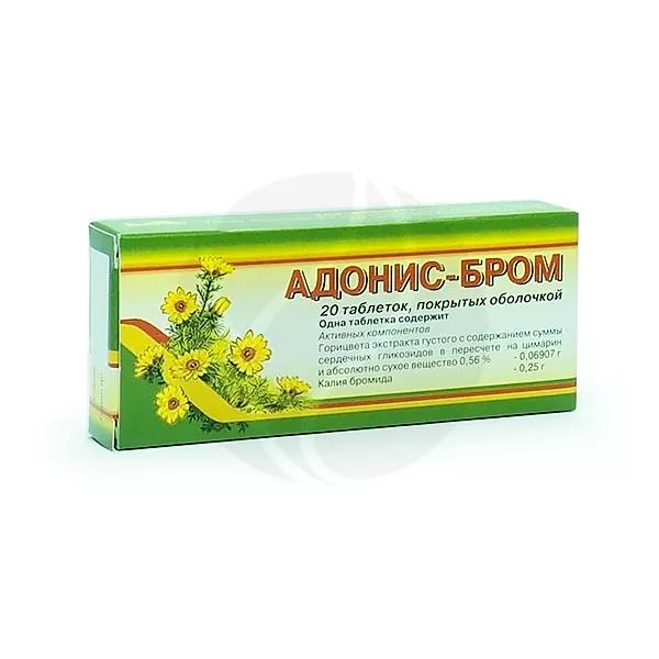 Изображение товара Адонис-бром таблетки покрытые оболочкой №20 для сердечно-сосудистой системы