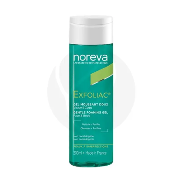 Изображение товара Мягкий гель для лица и тела Noreva Exfoliac с экстрактами для жирной и чувствительной кожи 200 мл