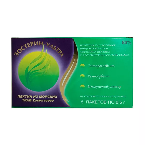 Изображение товара Зостерин Ультра 60 порошок для приготовления раствора 0,5г №5 Изображение товара Зостерин Ультра 60 порошок для приготовления раствора 0,5г №5
