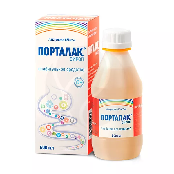 Изображение товара Порталак сироп 667мг/мл 500мл для восстановления кишечной функции Изображение товара Порталак сироп 667мг/мл 500мл для восстановления кишечной функции